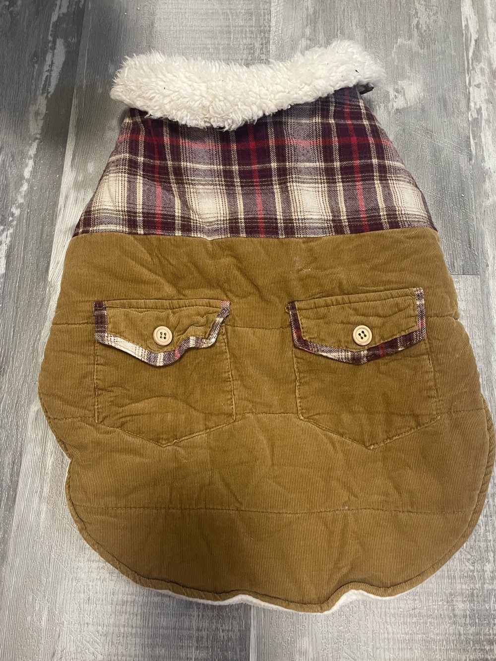 Sherpa and Plaid Dog Vest